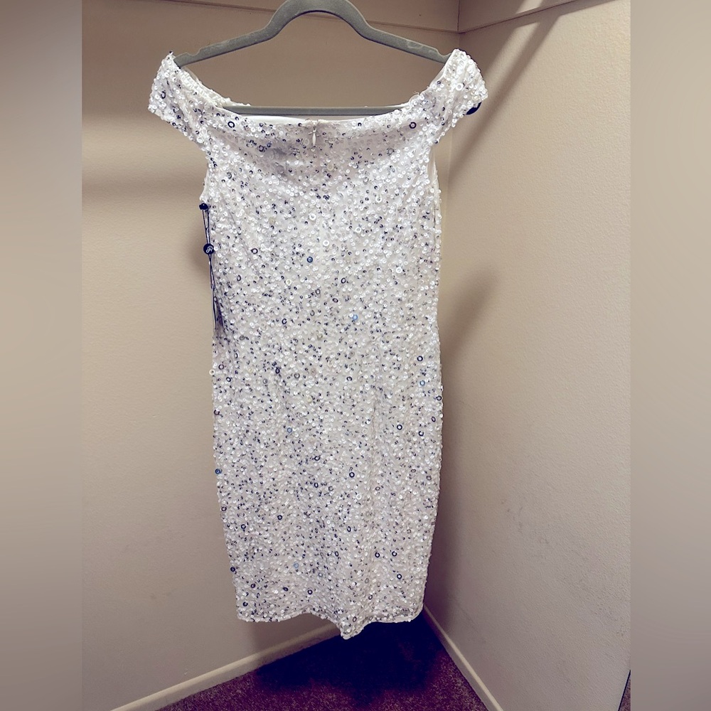 Adrianna pappel white sequence dress size 4